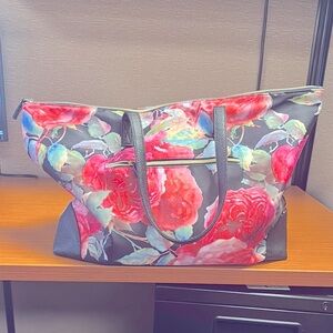 Floral Black Tote Bag